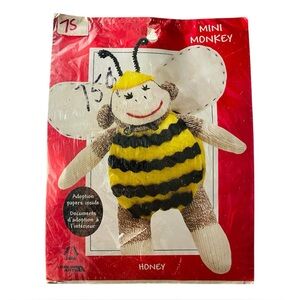New Unopened MINI BEE Sock Monkey Craft Kit “Honey” w/ Adoption Papers
